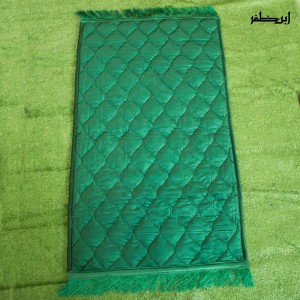 Green Val-vet Foam Quilted Jai namaz / Prayer Rug / Prayer Mat FPM-10-Large-Green